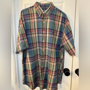 Ralph Lauren Vintage Madras Plaid Short Sleeve - Large